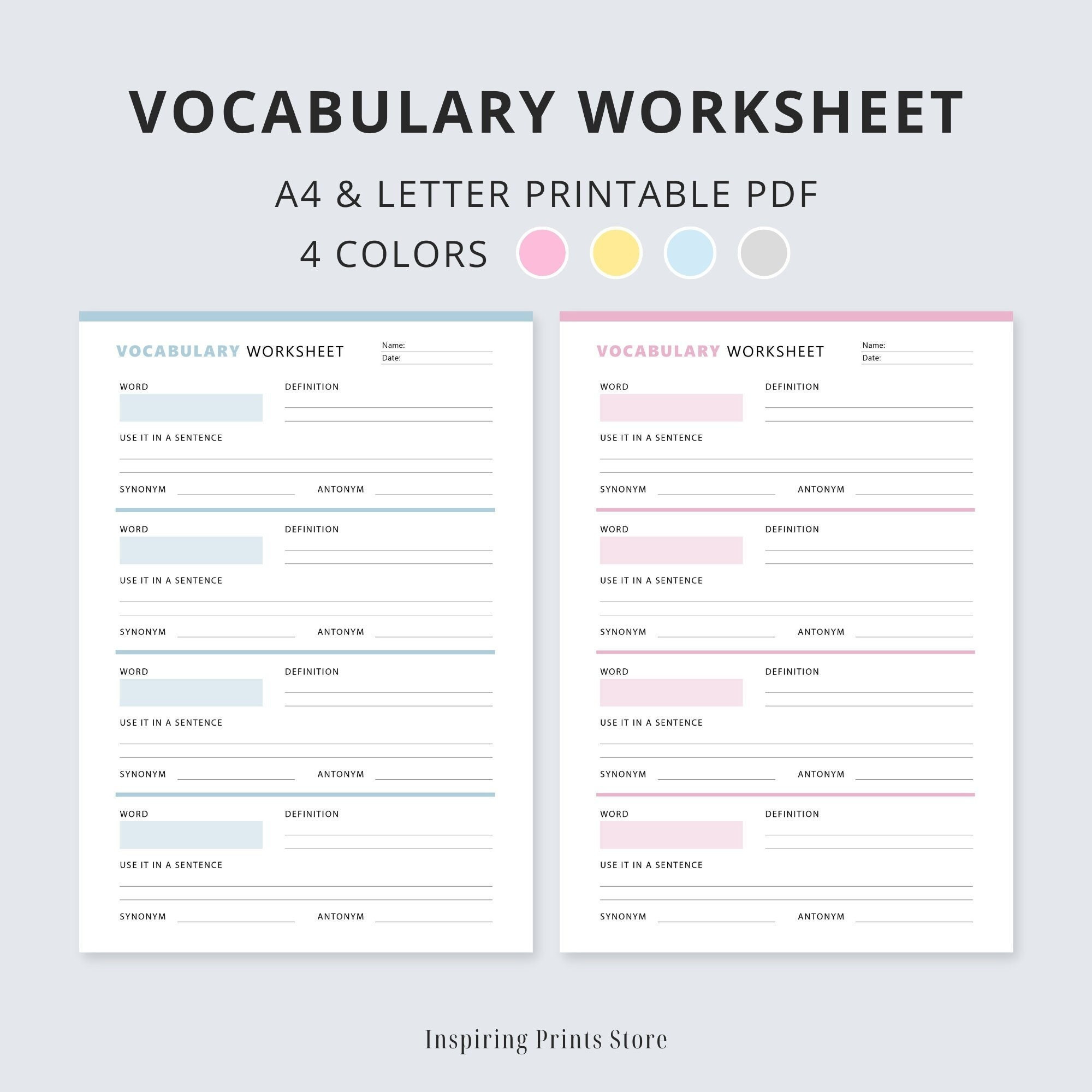 Vocabulary Worksheet Printable, Vocabulary Practice Sheet pertaining to Vocabulary Printable Worksheets For Adults