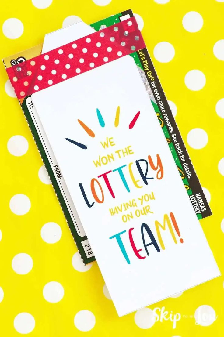 We Won The Lottery With You On Our Team Gift Tag pertaining to Lotto Teacher Appreciation Printable Free