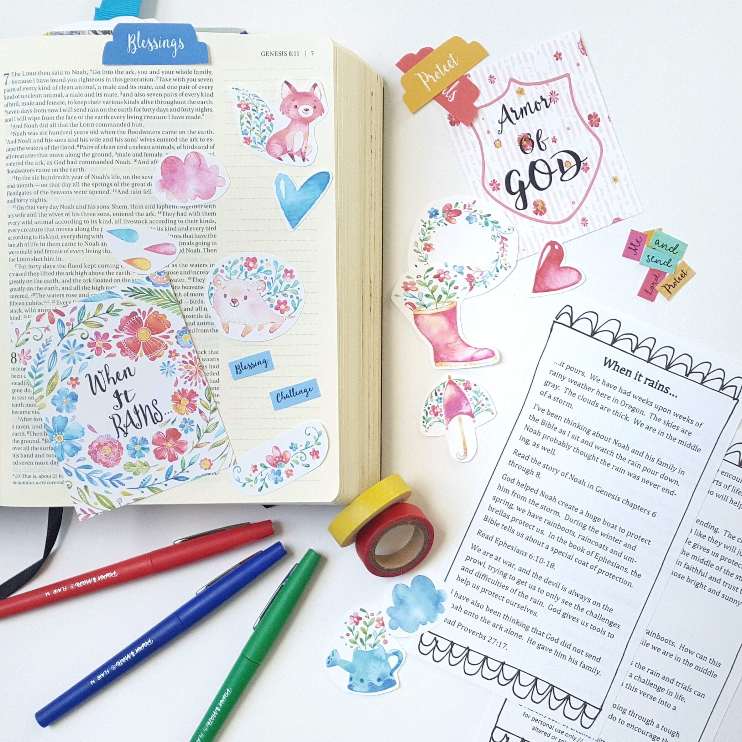 When It Rains&amp;quot; Free Bible Journaling Printable — Dots &amp;amp; Dust in Bible Journal Printables Free