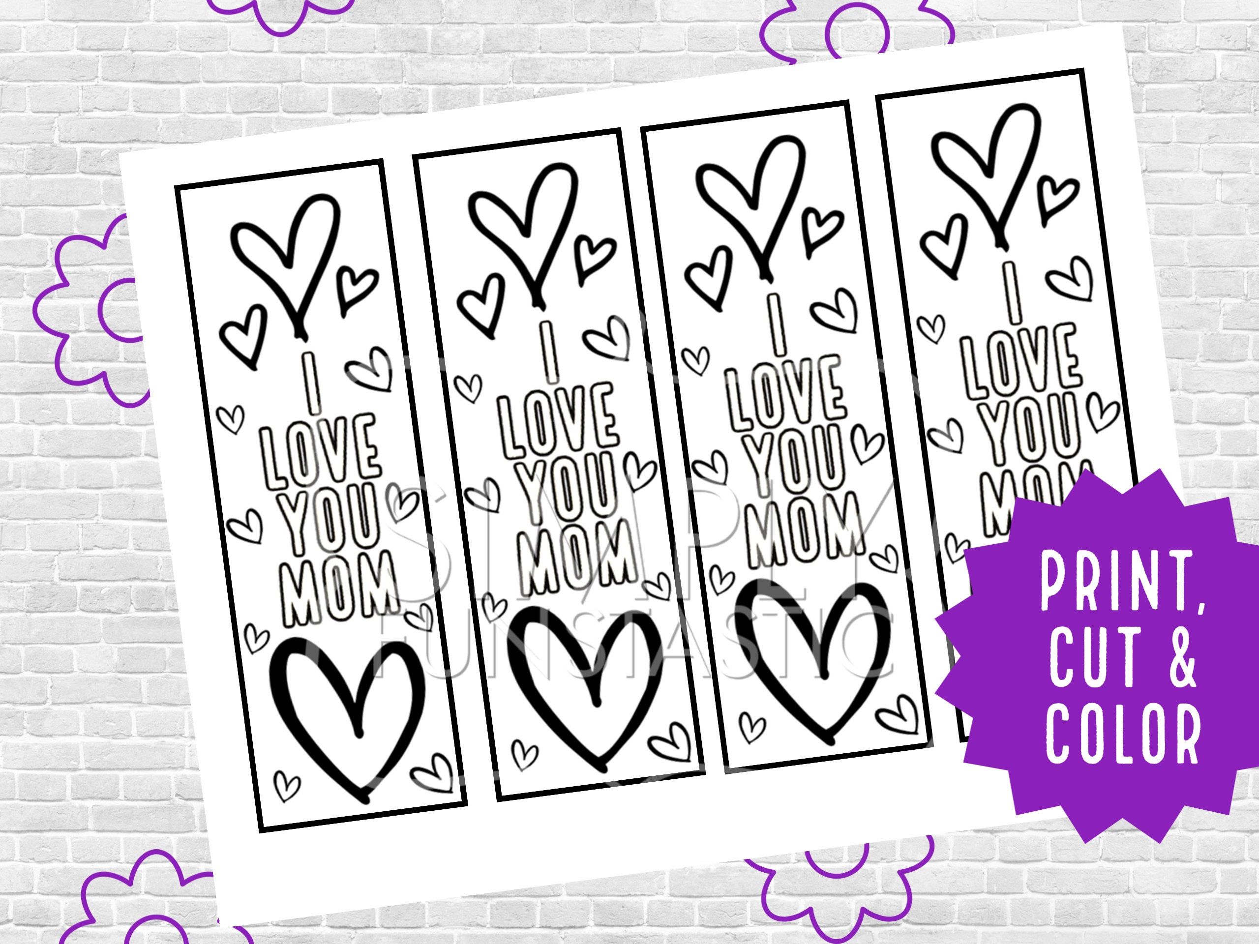 Whimsical Mother&amp;#039;S Day Coloring Bookmarks - Set Of 4 For Mom inside Mother&amp;#039;S Day Bookmarks Printable Free