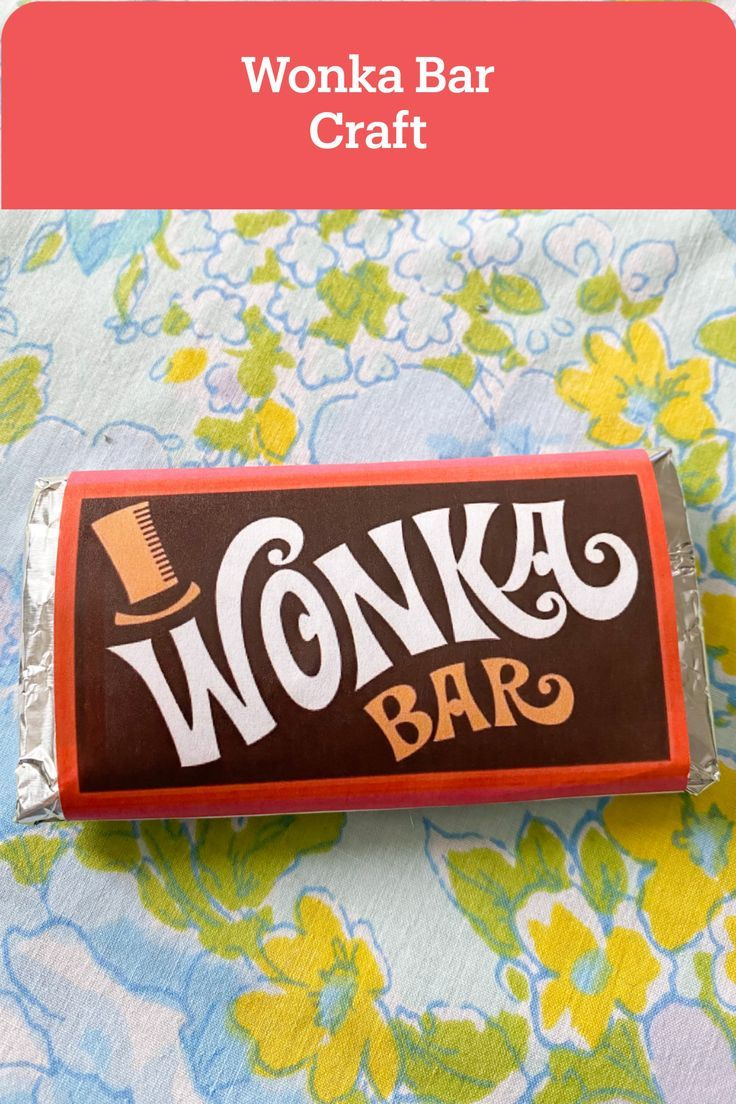 Wonka Bar Craft For A Charlie And The Chocolate Factory Party throughout Printable Free Wonka Bar Wrapper