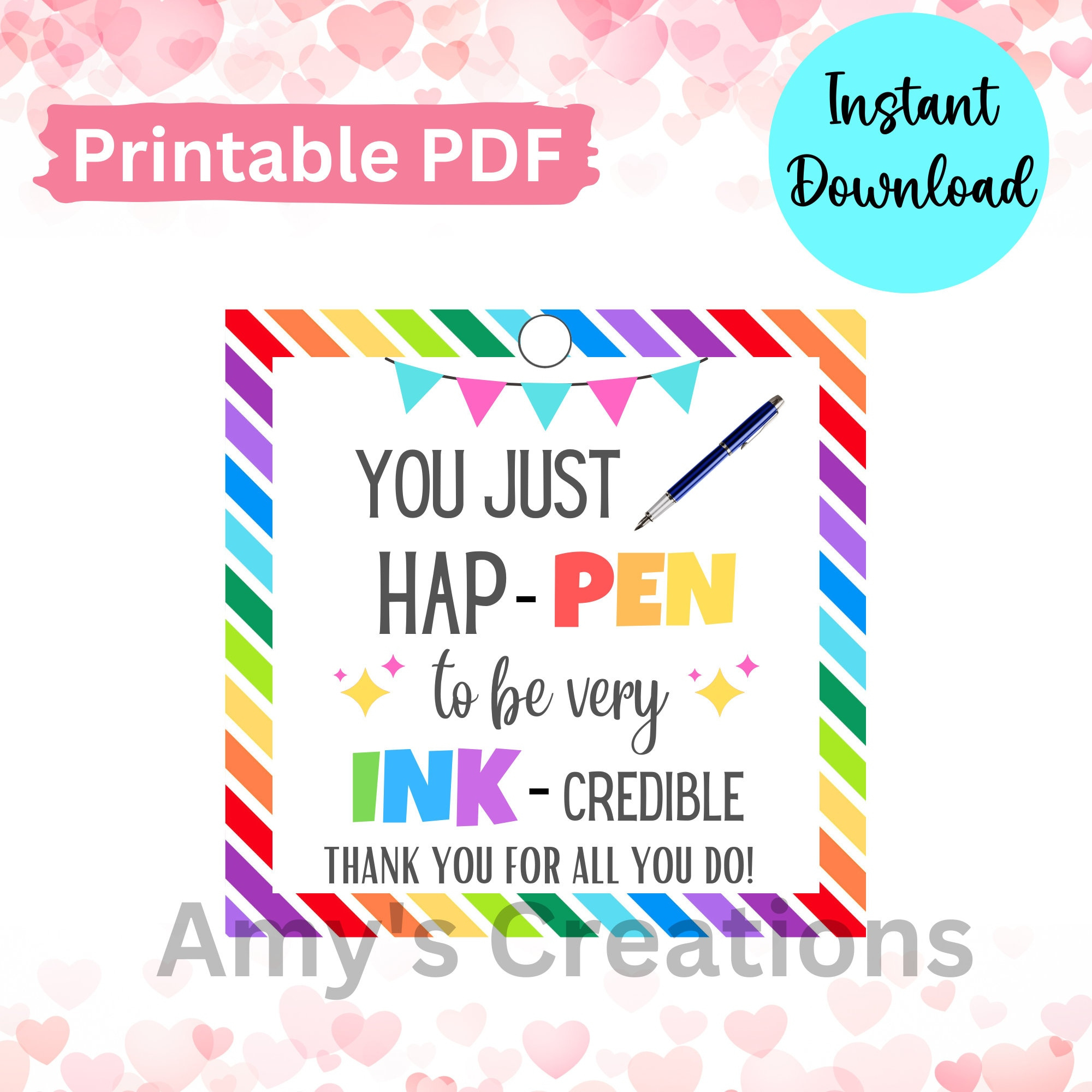 You Just Happen To Be Very Ink Credible - Etsy intended for You Just Happen To Be Inkredible Free Printable