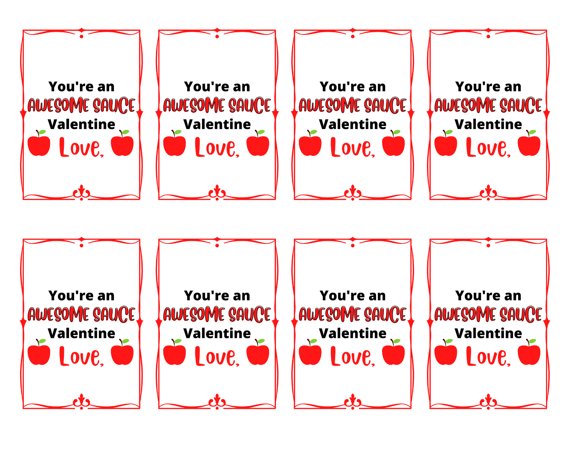You&amp;#039;Re An Awesomesauce Valentine Free Printable - Big Bear&amp;#039;S Wife for You are Awesome Sauce Free Printable