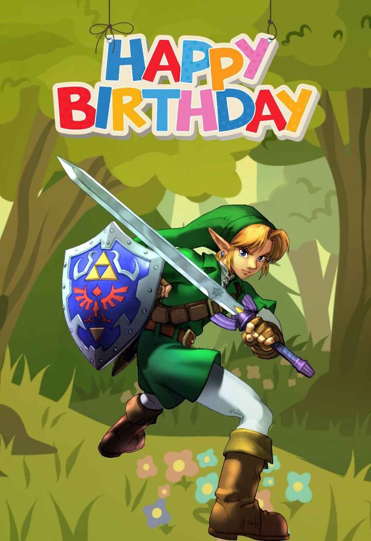 Zelda Printable Birthday Cards — Printbirthday.cards within Legend of Zelda Birthday Card Printable Free