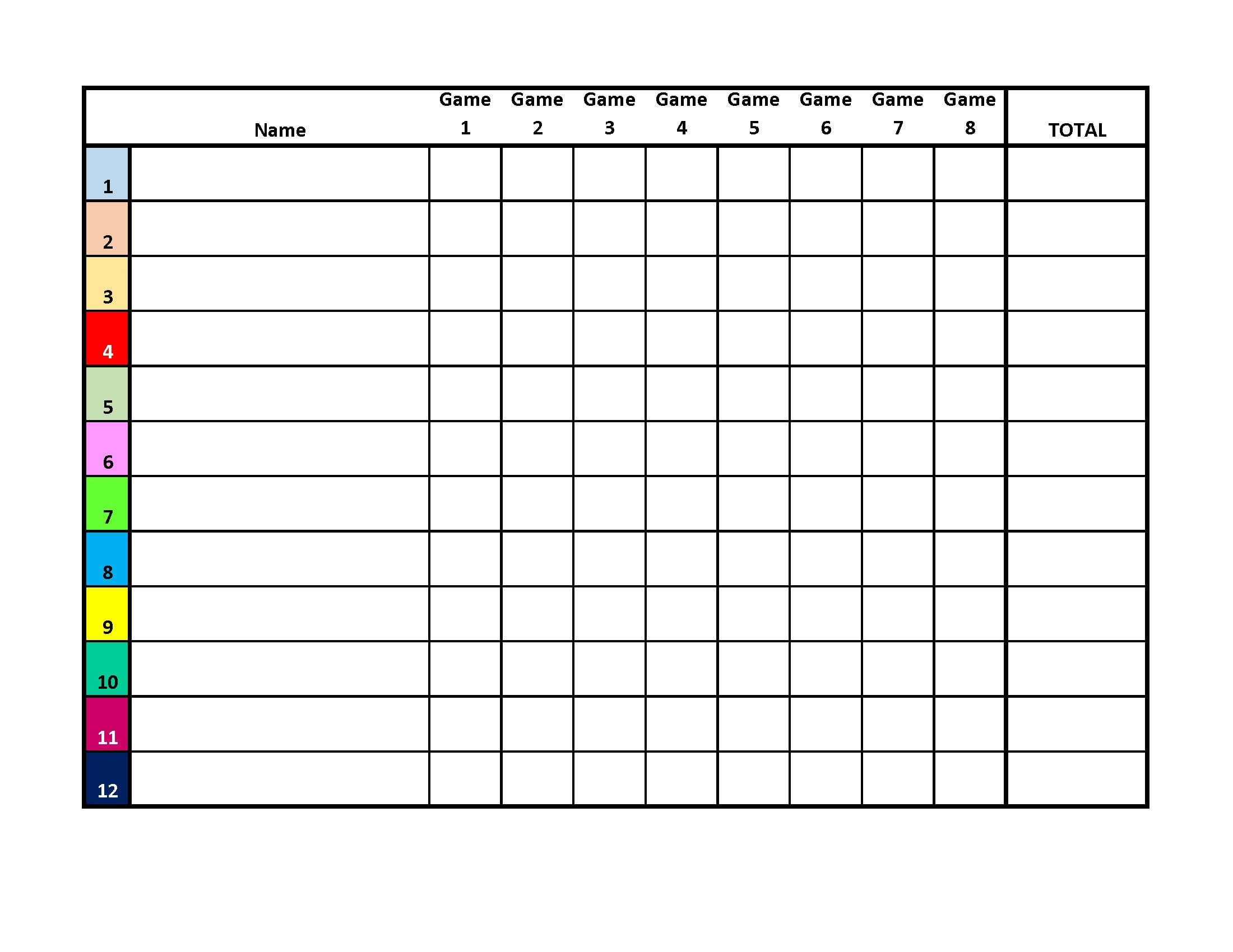 12-Player Euchre Tournament Score Sheet And Rotations Pdf inside Euchre Score Cards Free Printable