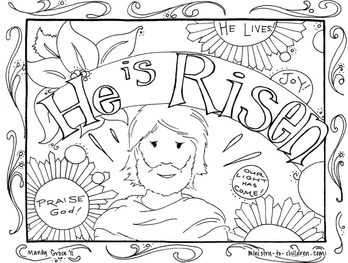 15 Easter Coloring Pages [Religious] Free Printables For Kids in Free Easter Religious Printable