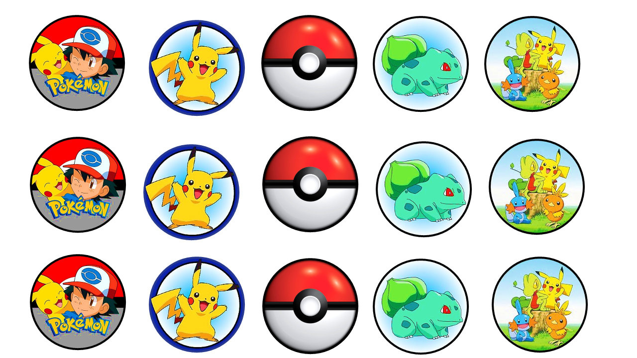 15X Pre Cut Pokemon Cupcake Toppers regarding Pokemon Cupcake Toppers Printable