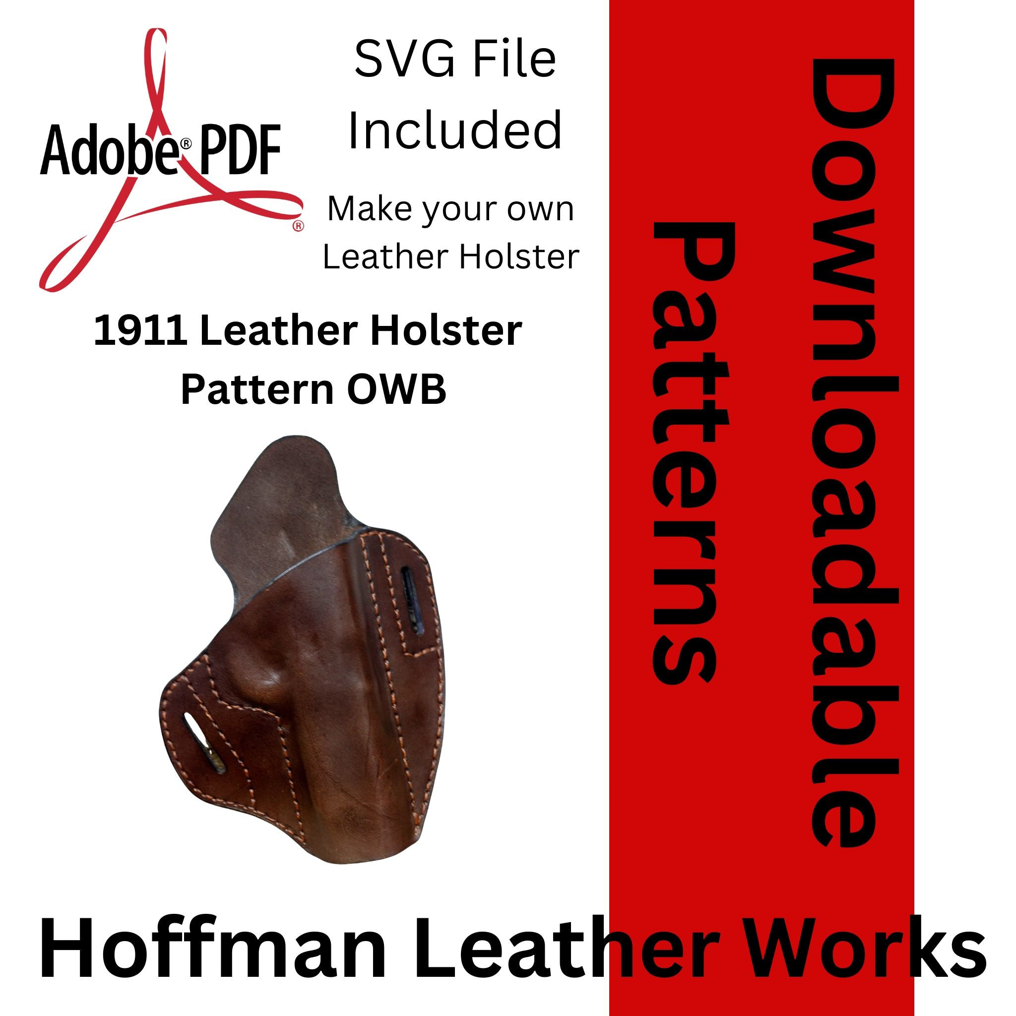 1911 Leather Holster Pattern - Diy Holster Template – Snake River pertaining to Downloadable Holster Free Printable Leather Holster Patterns