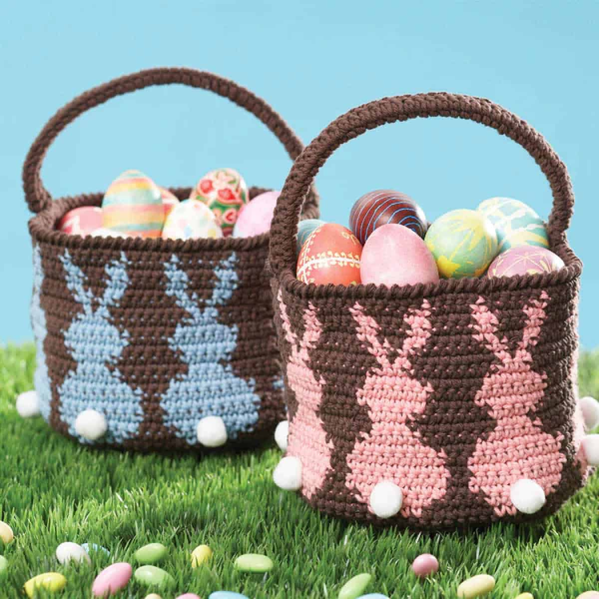 21 Crocheted Easter Basket Patterns pertaining to Easter Basket Crochet Pattern
