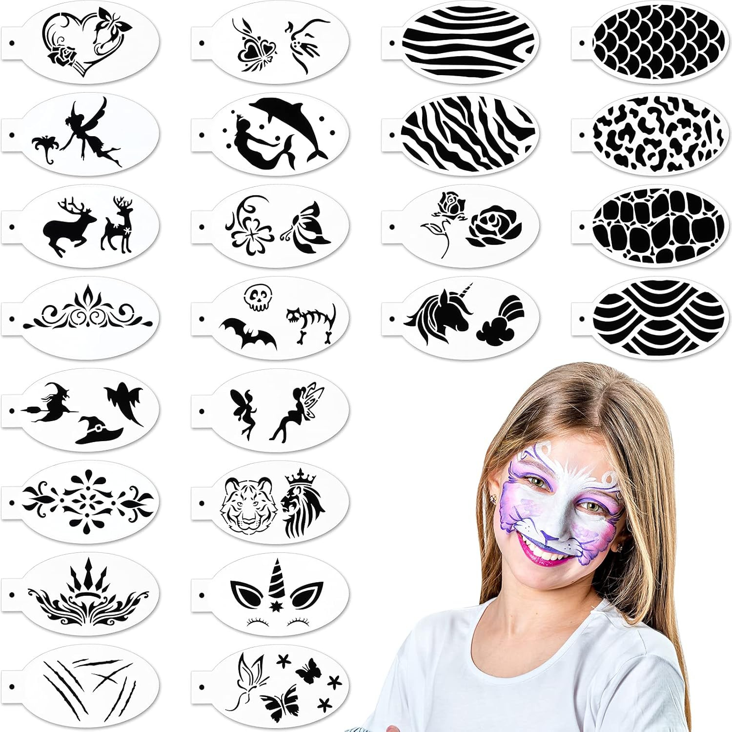 24-Piece Face Paint Stencils Set For Kids - Nigeria | Ubuy with regard to Face Paint Stencils Printable