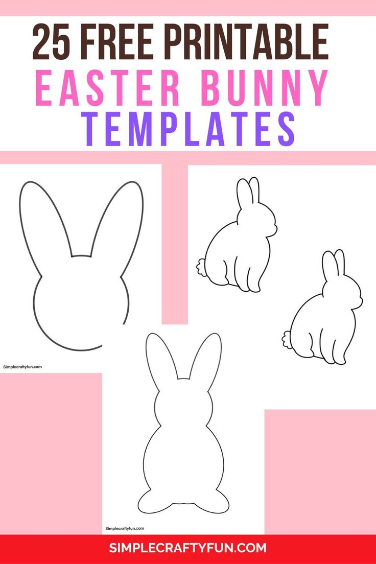 25 Free Printable Easter Bunny Template - in Free Easter Bunny Printable
