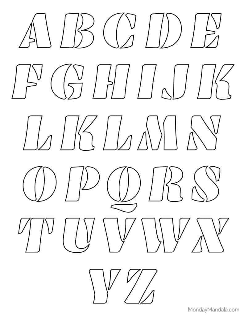 250 Letter &amp;amp; Number Stencils (Free Pdf Printables) for Font Stencils Free Printable