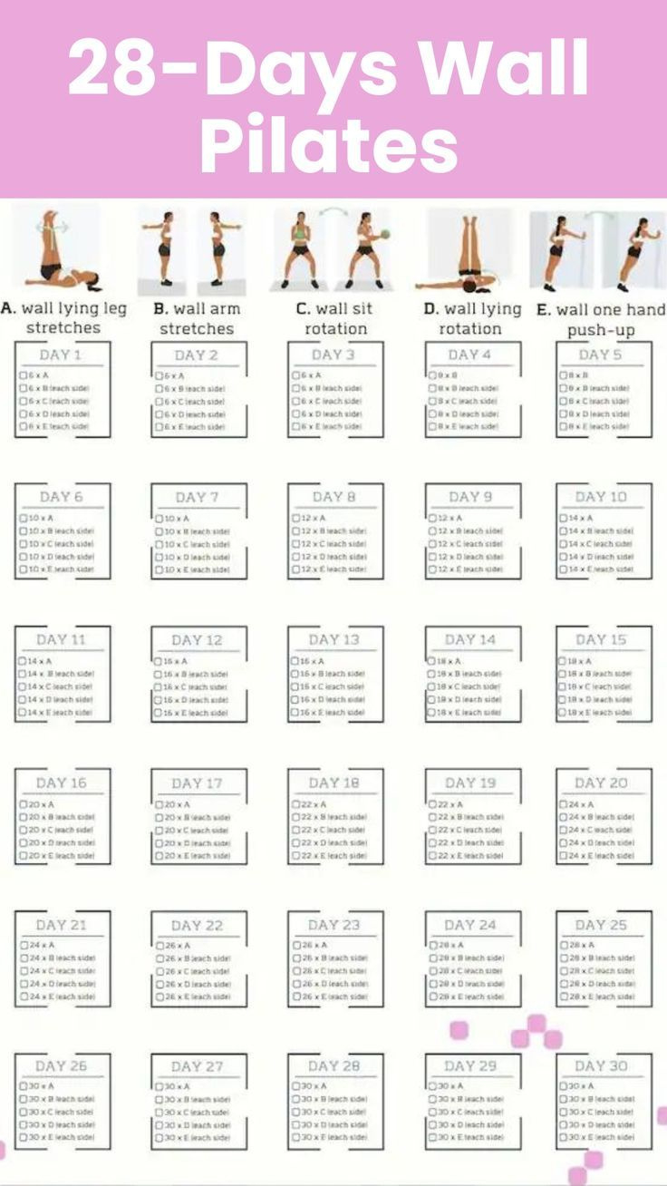 28-Day Wall Pilates Challenge regarding Wall Pilates Challenge Free Printable