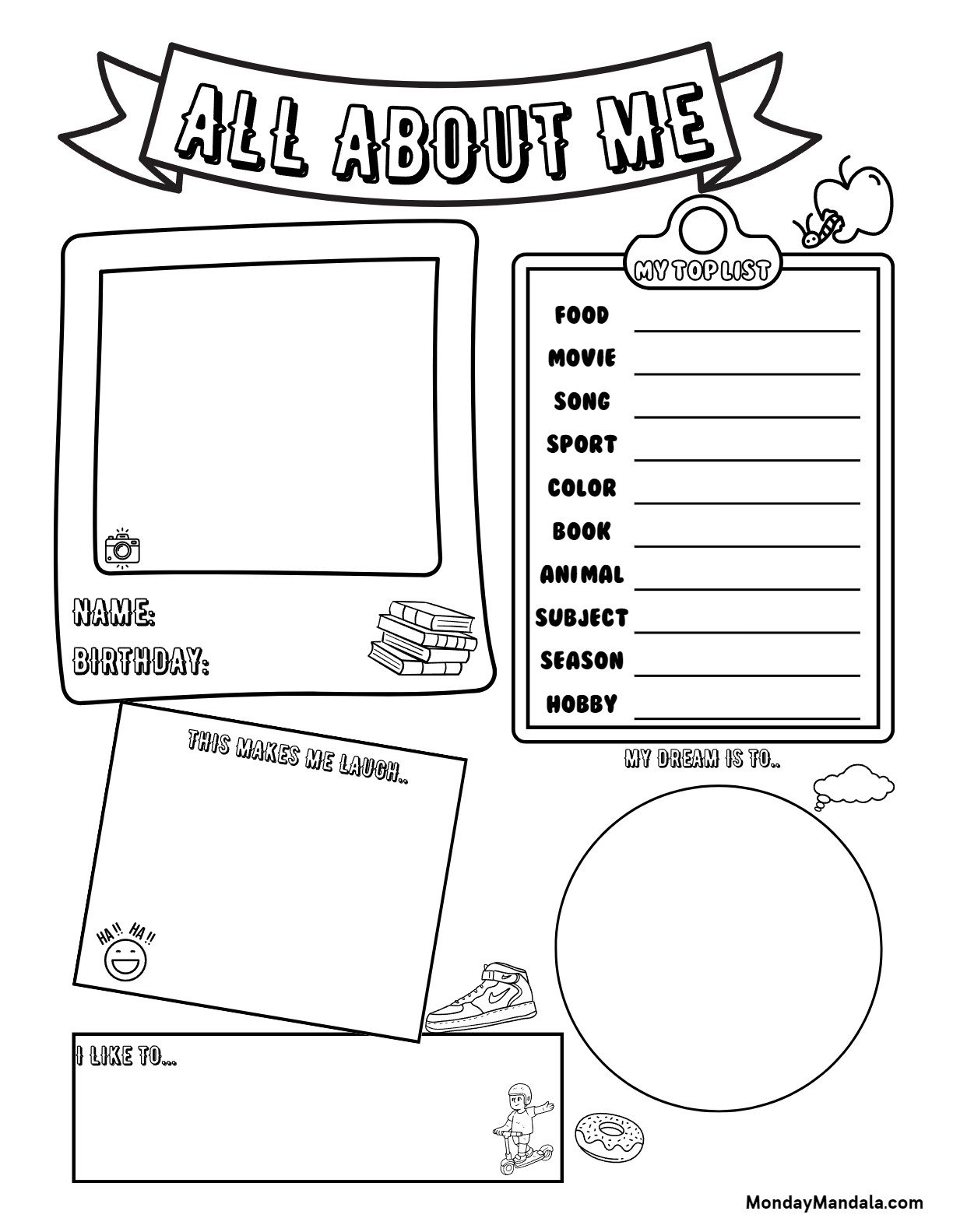 30 All About Me Worksheets (Free Pdf Printables) pertaining to Printable Worksheets Free All Grades