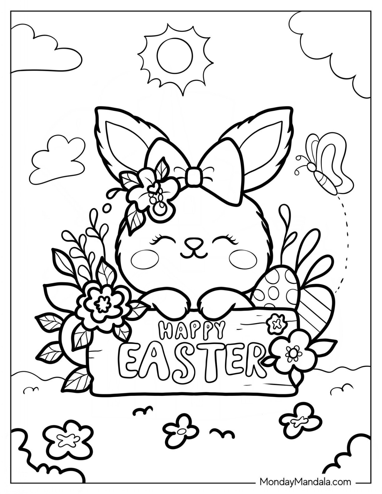 300 Easter Coloring Pages (Free Pdf Printables) throughout Printable Easter Colouring Pages