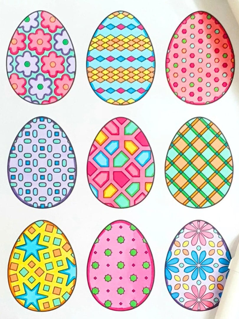 4 Printable Easter Egg Coloring Pages - Downloadable Abstract pertaining to Easter Eggs Printable Colored
