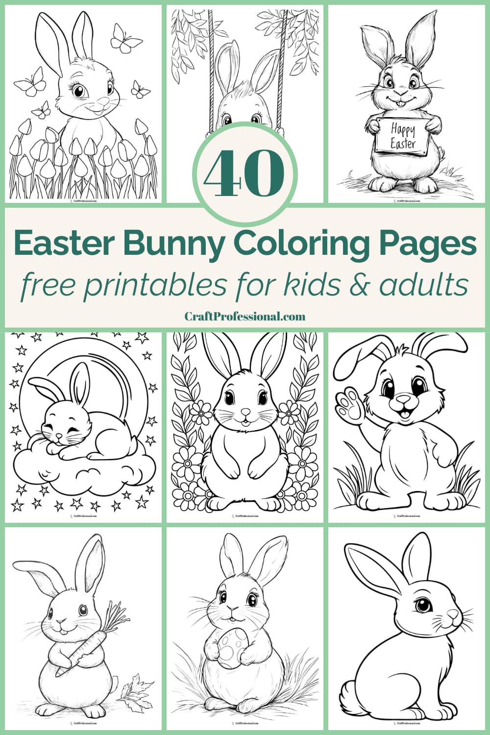 40 Easter Bunny Coloring Pages – Free Printable Fun For Kids &amp;amp; Adults in Free Printable Easter Bunny Pictures