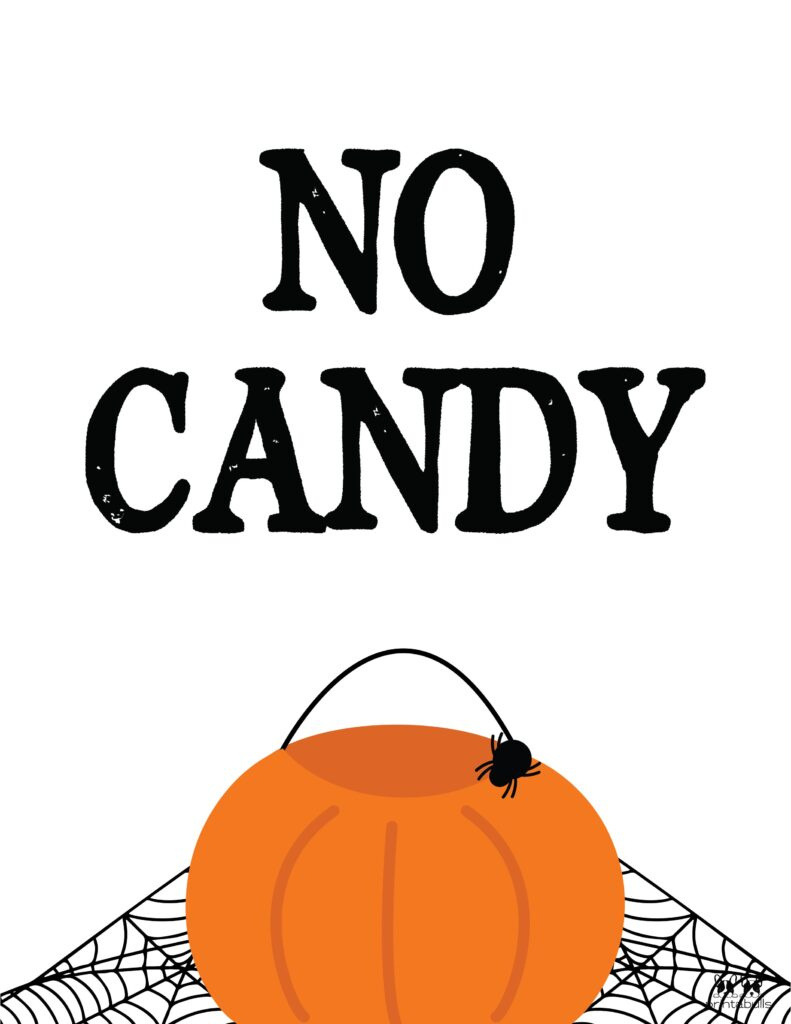 51 Halloween Signs - Free Printables | Printabulls with No Candy Halloween Sign Printable