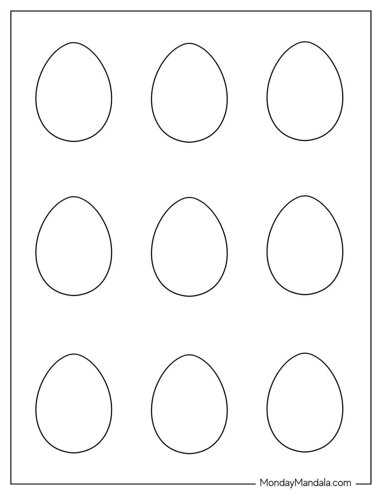 58 Easter Egg Templates (Free Pdf Printables) inside Plain Easter Eggs Printable