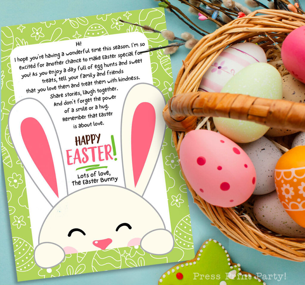 6 Adorable Easter Bunny Letters For Kids [Free Printable] intended for Printable Letter From Easter Bunny For Eggs Hunt