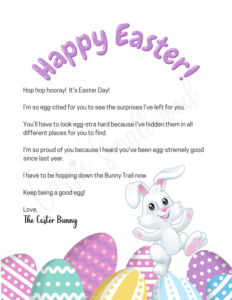 7 Adorable Easter Bunny Letters - Cassie Smallwood intended for Letter From The Easter Bunny Printable