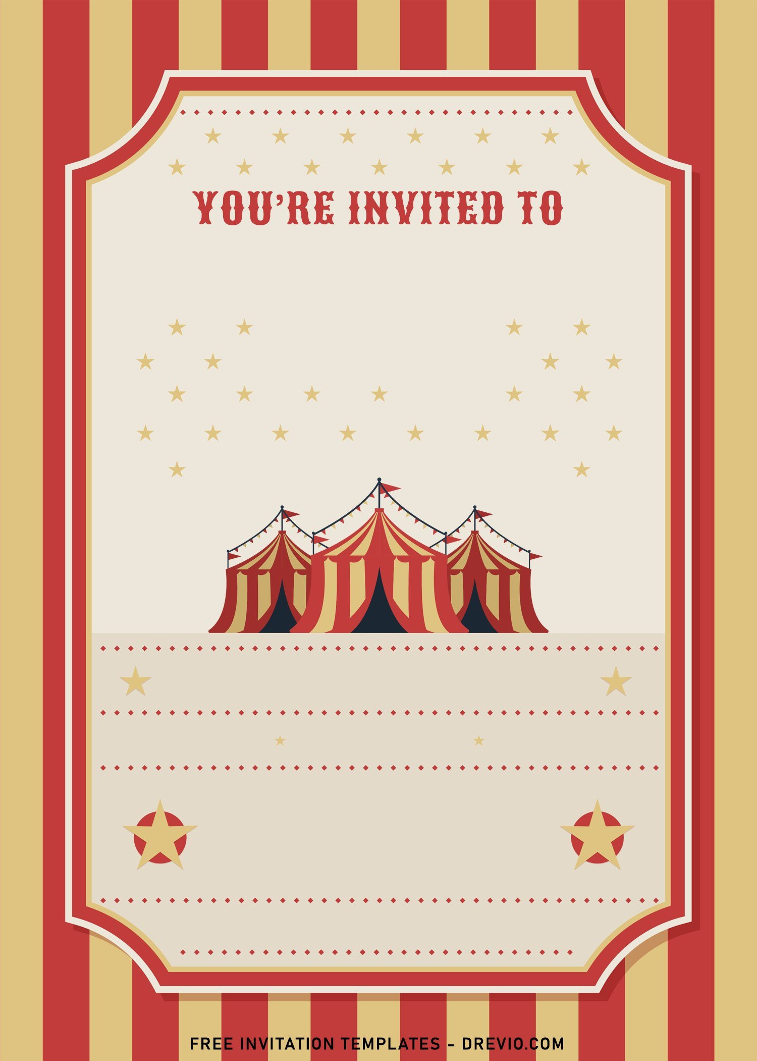 7+ Cute And Fun Circus Themed Birthday Invitation Templates for Free Printable Circus Invitation Templates
