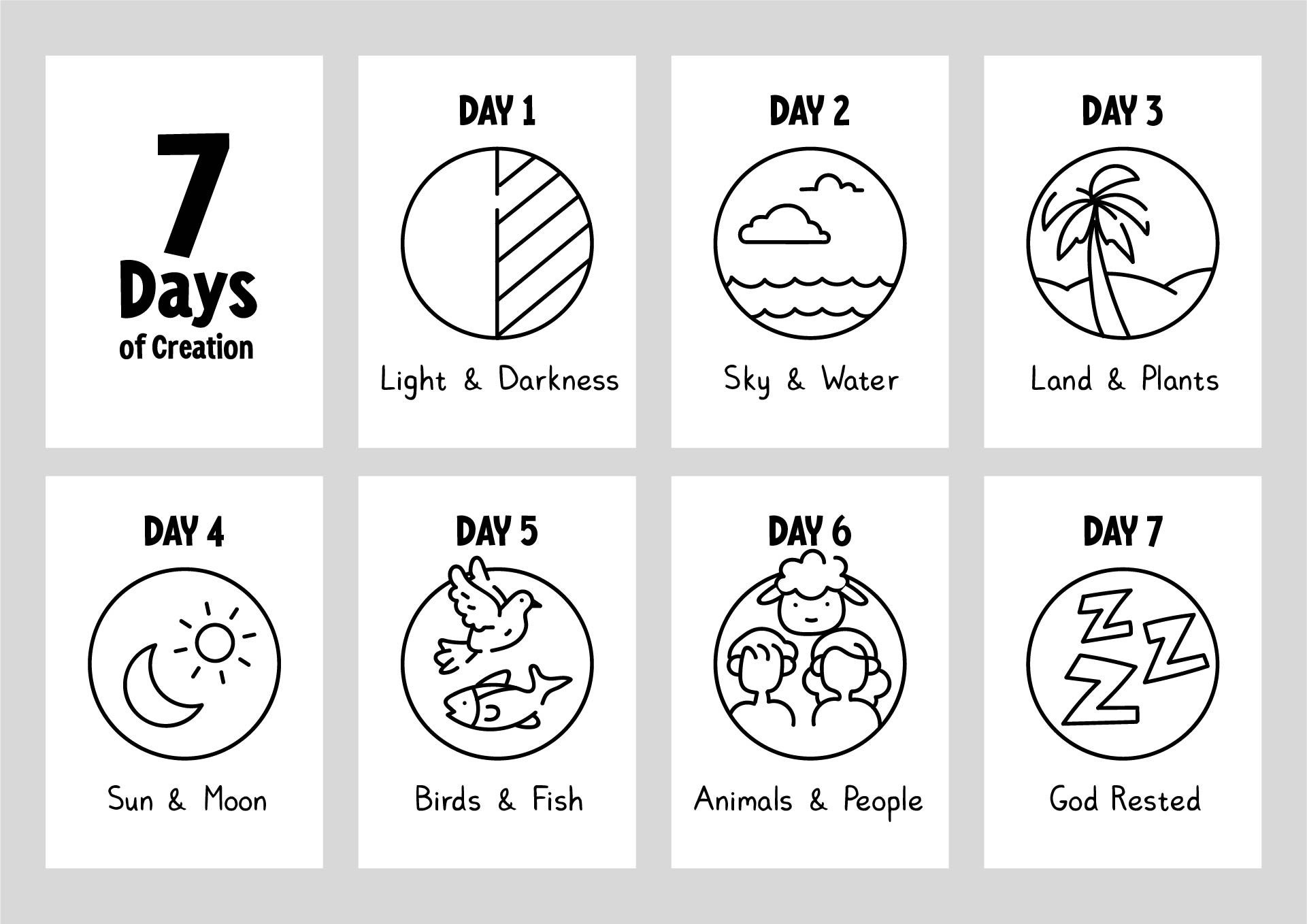 7 Days Of Creation - 10 Free Pdf Printables | Printablee within 7 Day Days Of Creation Printables