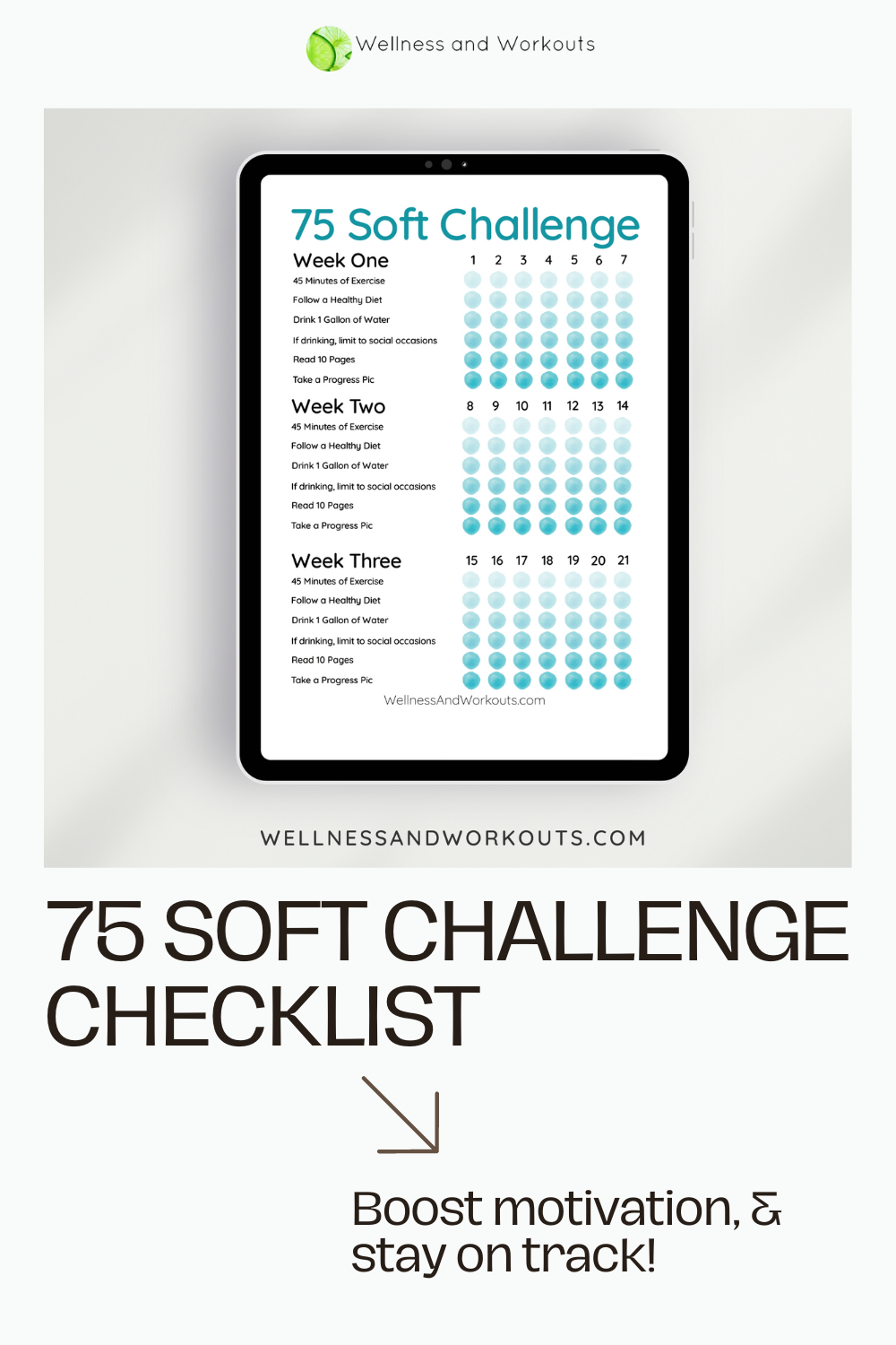 75 Soft Challenge Checklist with 75 Soft Challenge Checklist Printable Free