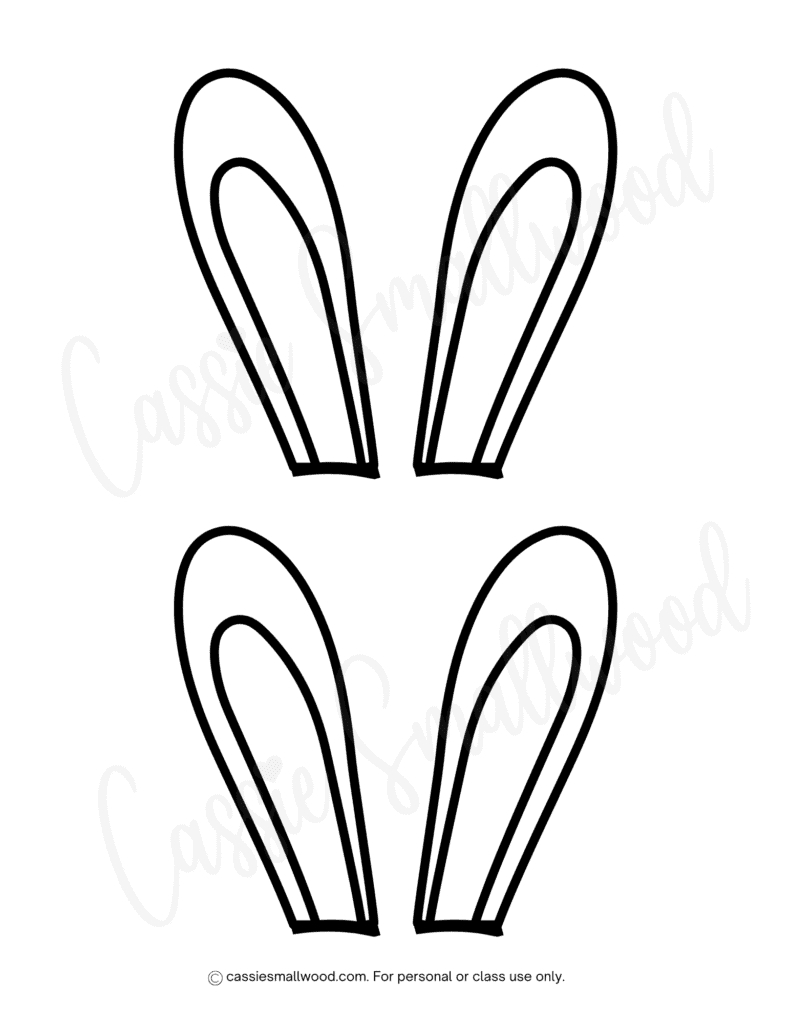 8 Cute Bunny Ear Templates - Cassie Smallwood regarding Easter Bunny Ear Stencil