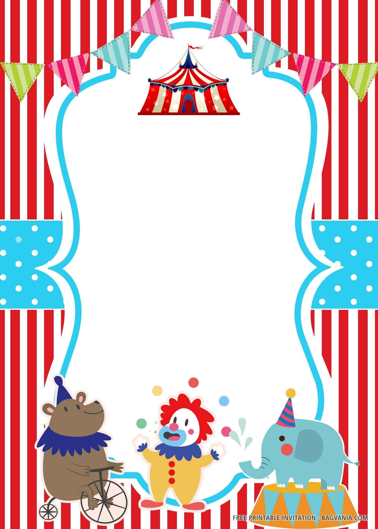 8 Free Printable Circus Birthday Invitations Ideas | Circus pertaining to Free Printable Circus Invitation Templates