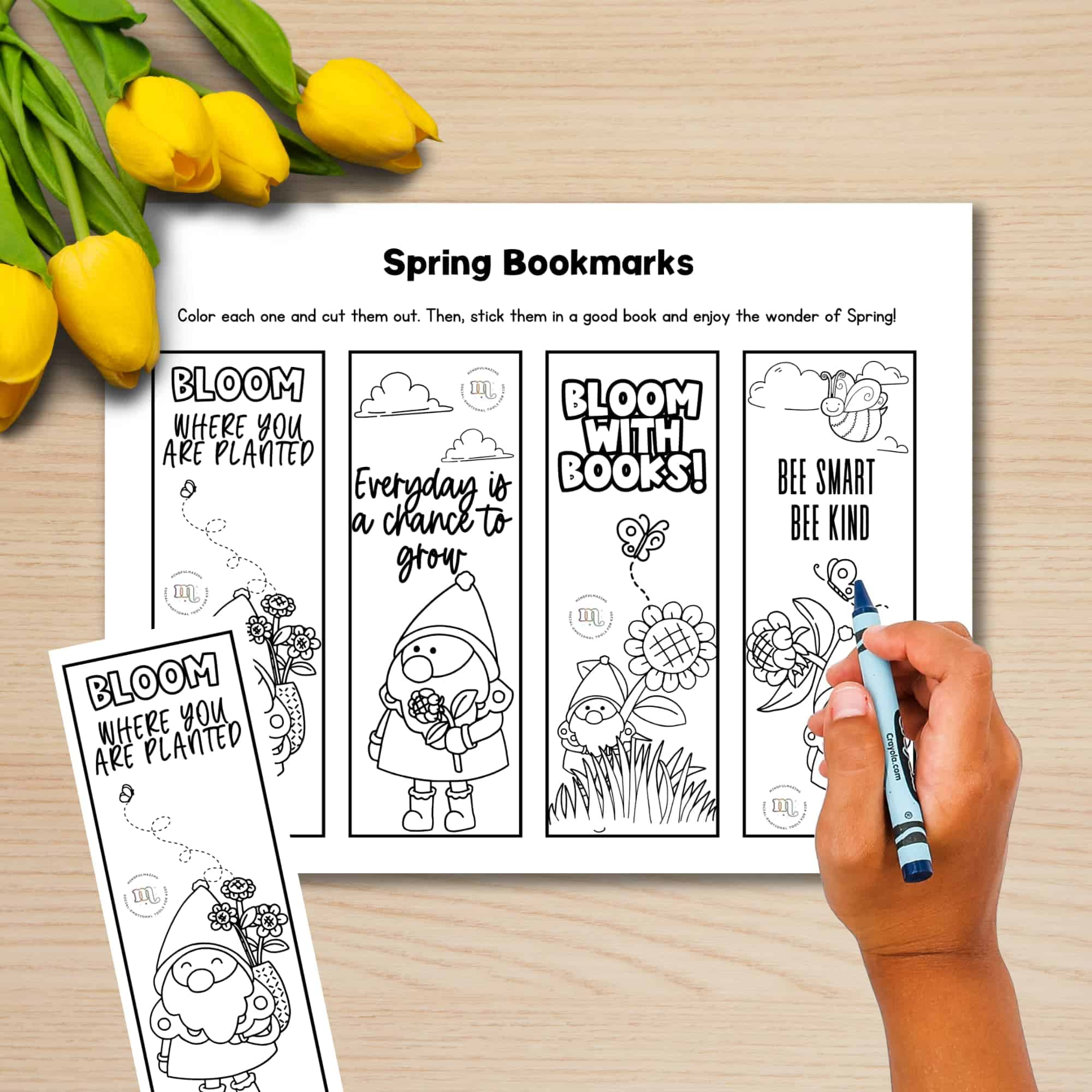 8 Free Printable Spring Coloring Bookmarks For Kids pertaining to Free Printable Spring Bookmarks