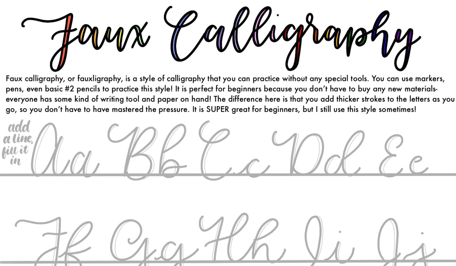 9 Free Calligraphy Practice Sheets pertaining to Free Calligraphy Printable Worksheets