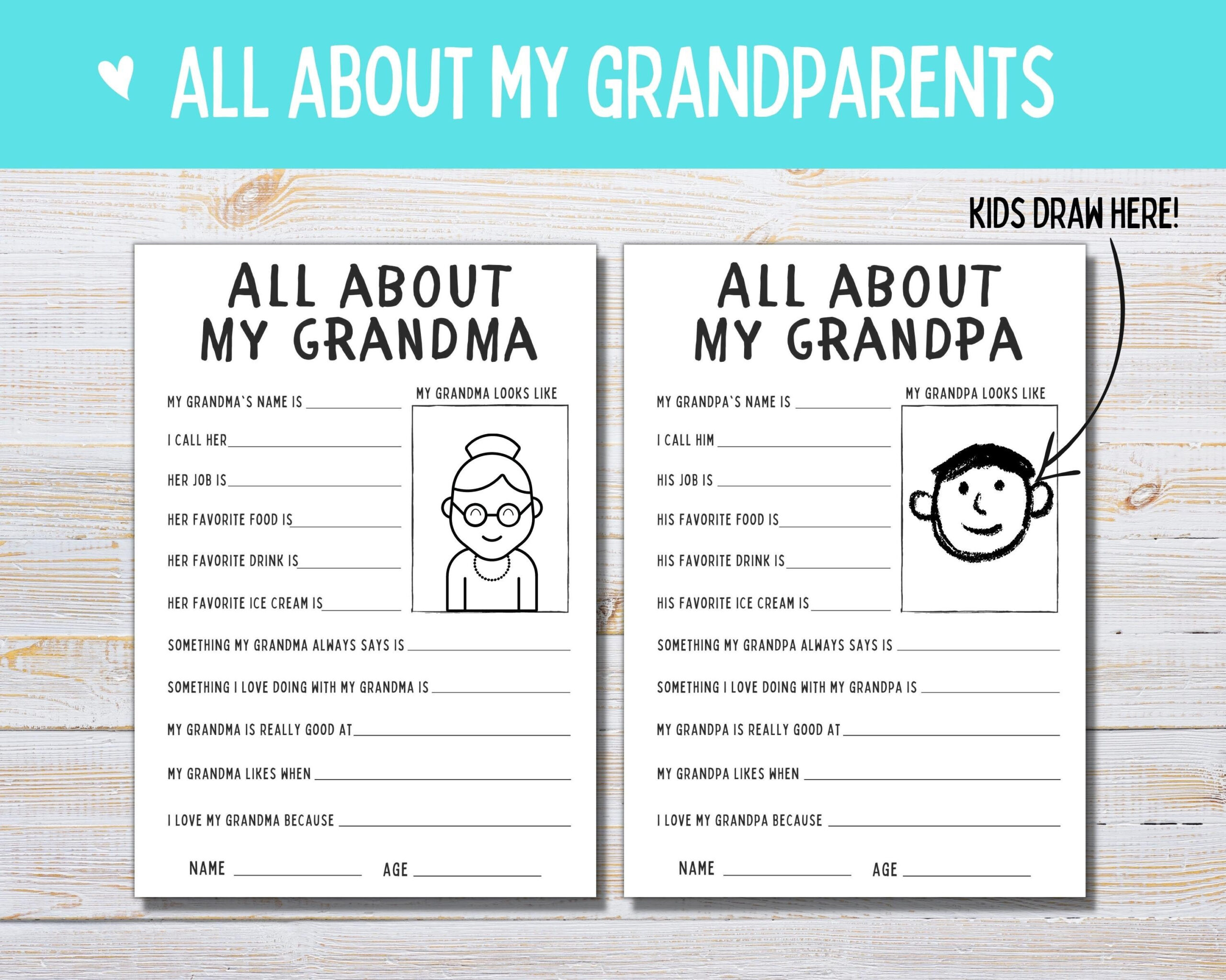All About My Grandparents | All About My Grandpa Papa | All About inside All About My Grandparents Printable