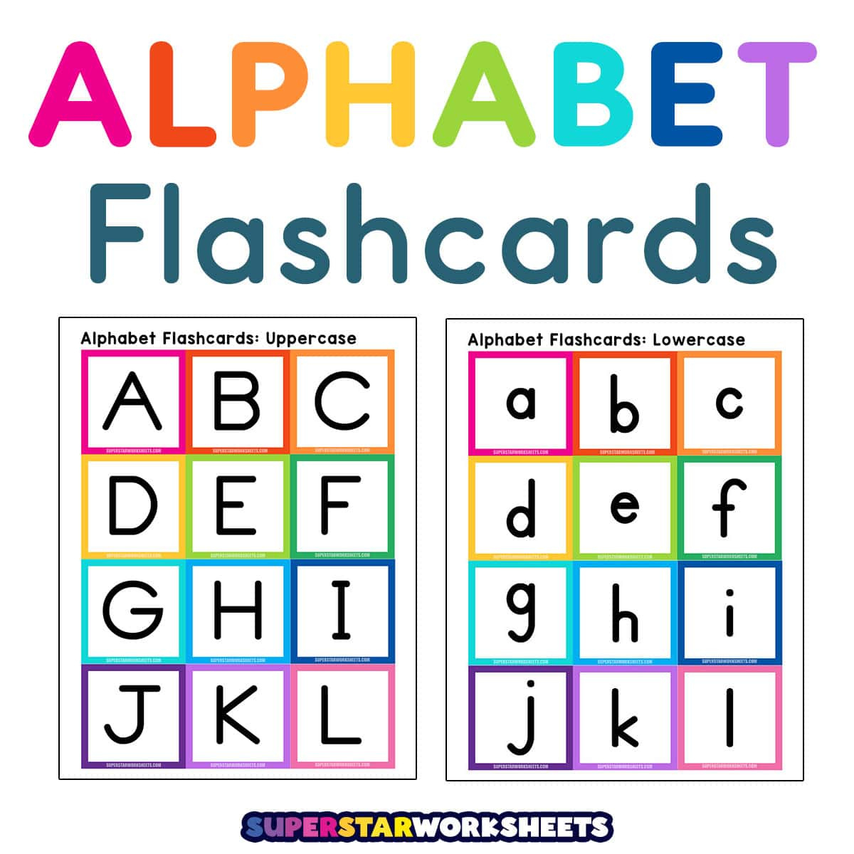 Alphabet Flashcards - Superstar Worksheets in Upper and Lowercase Letters Printable Flashcards Free