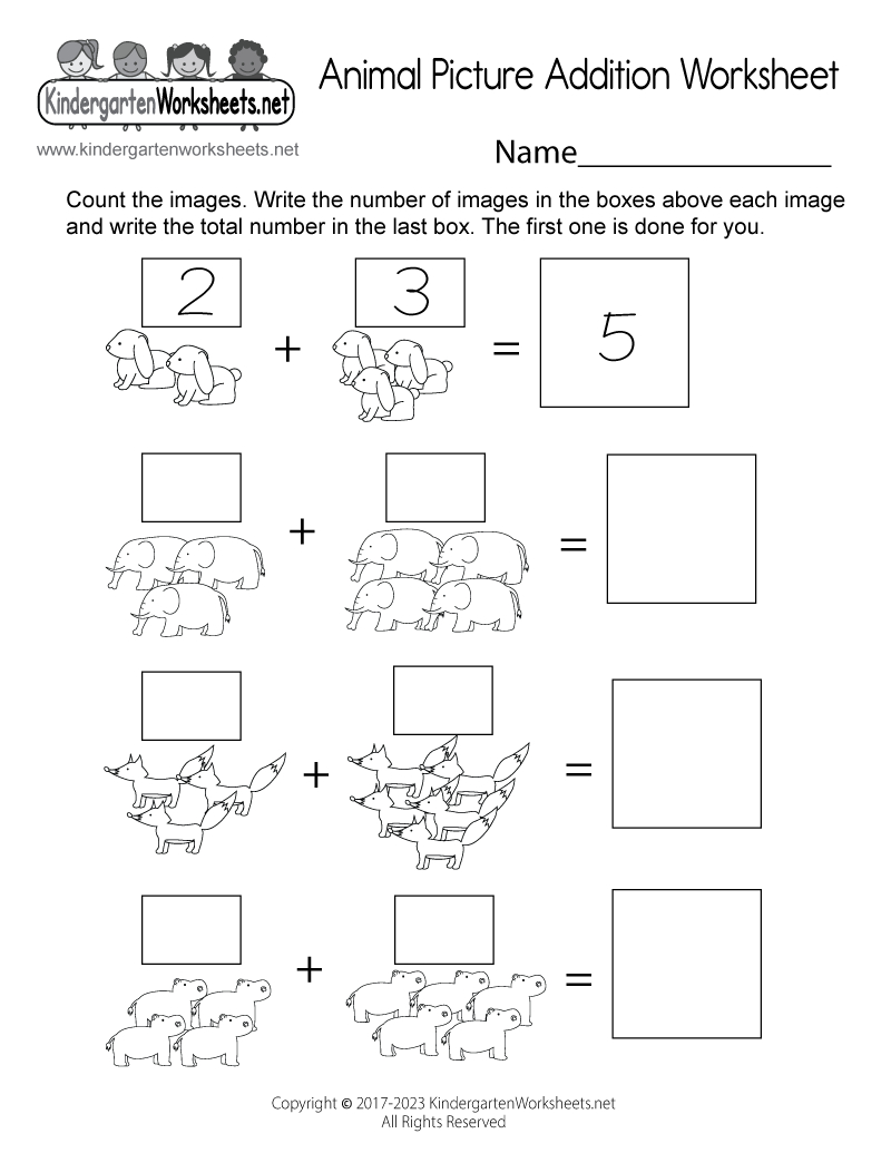 Animal Picture Addition Worksheet - Free Printable, Digital, &amp;amp; Pdf in Animal Picture Addition Worksheet