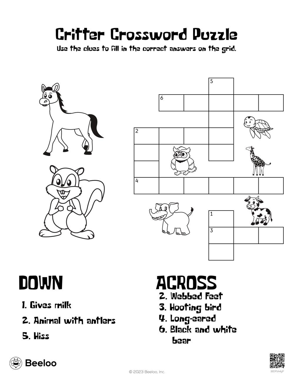 Animal-Themed Crossword Puzzles • Beeloo Printable Crafts And intended for Printable Animal Crosswords