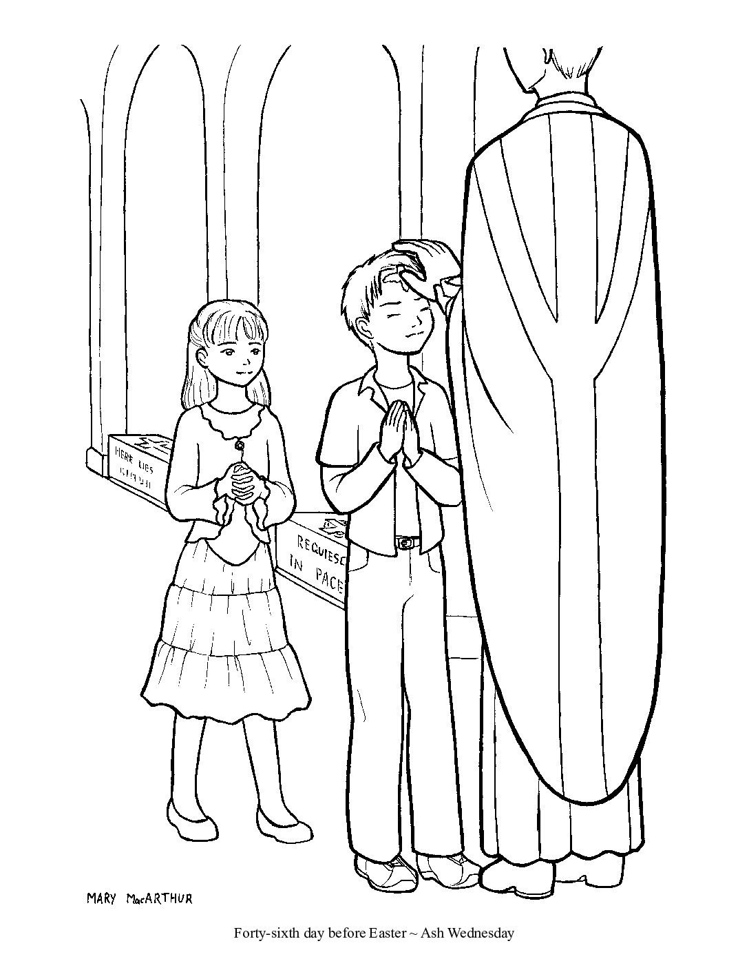 Ash Wednesday Coloring Page - Sophia Teachers inside Free Printable Ash Wednesday Coloring Page