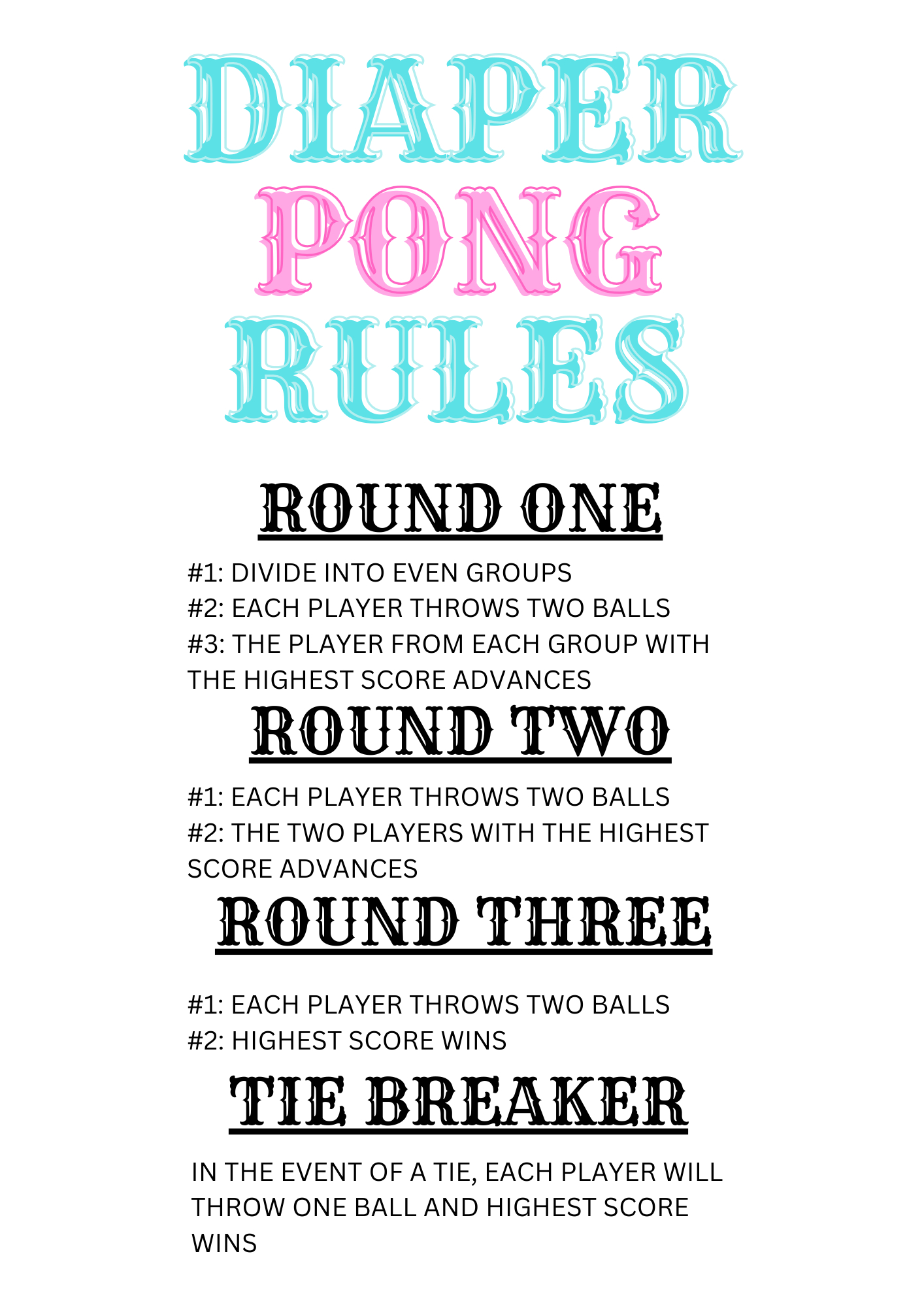 Baby Shower Games For Large Groups - Diy Cuteness with regard to Free Printable Diaper Pong Rules