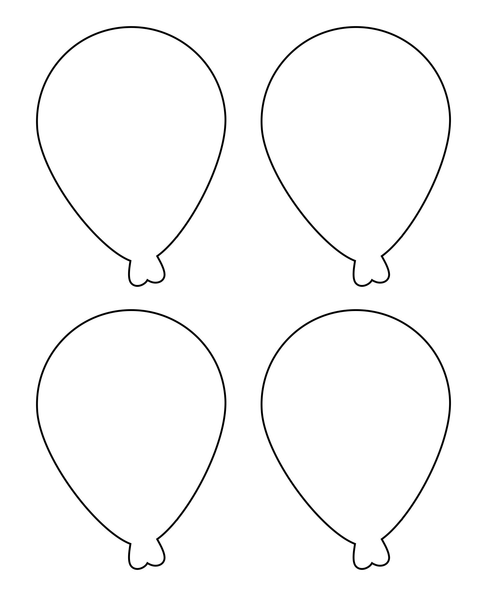 Balloon Shapes for Printable Cut Out Balloon Template
