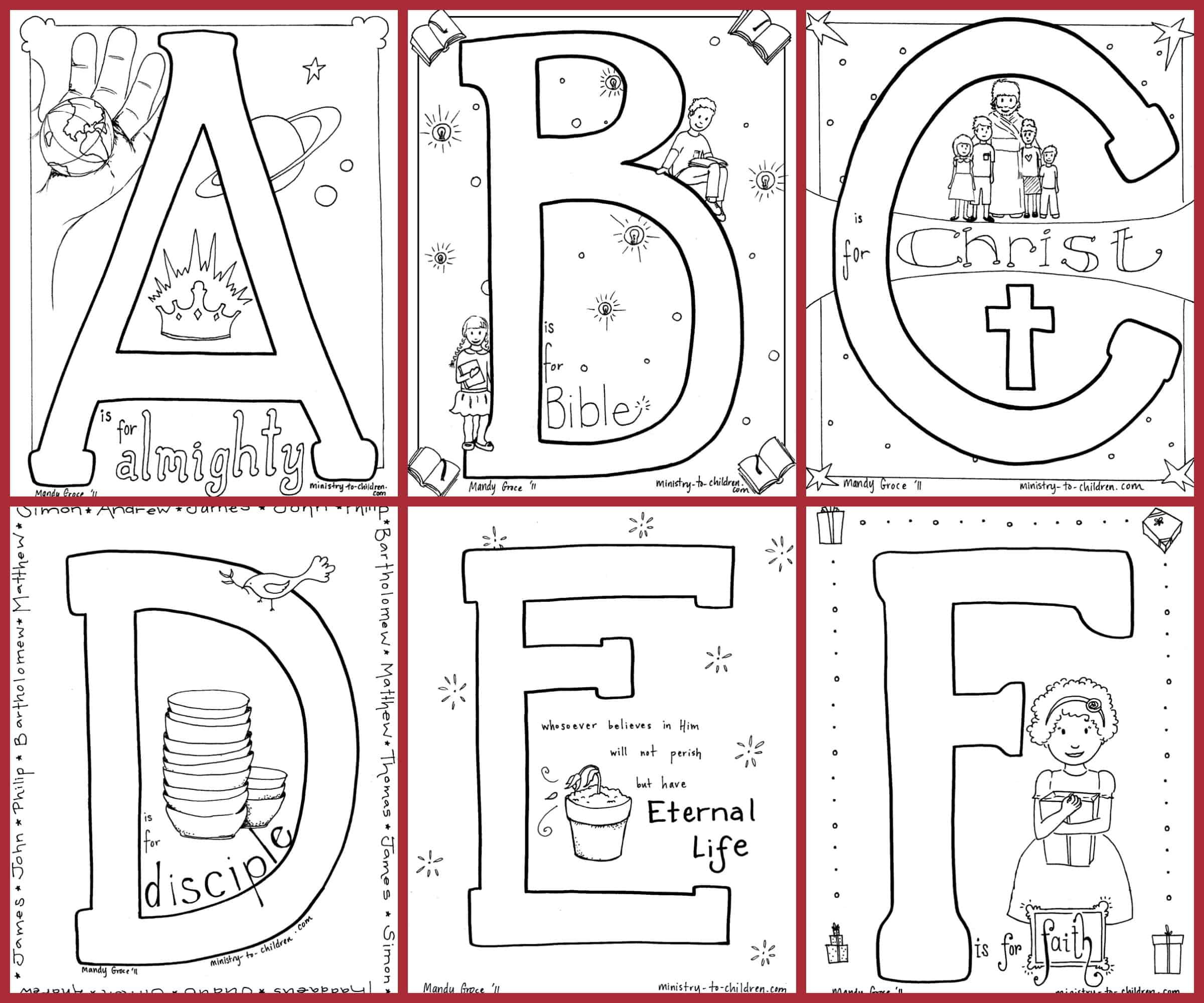 Bible Alphabet Coloring Pages - 100% Free with Bible Alphabet a to Z Printable
