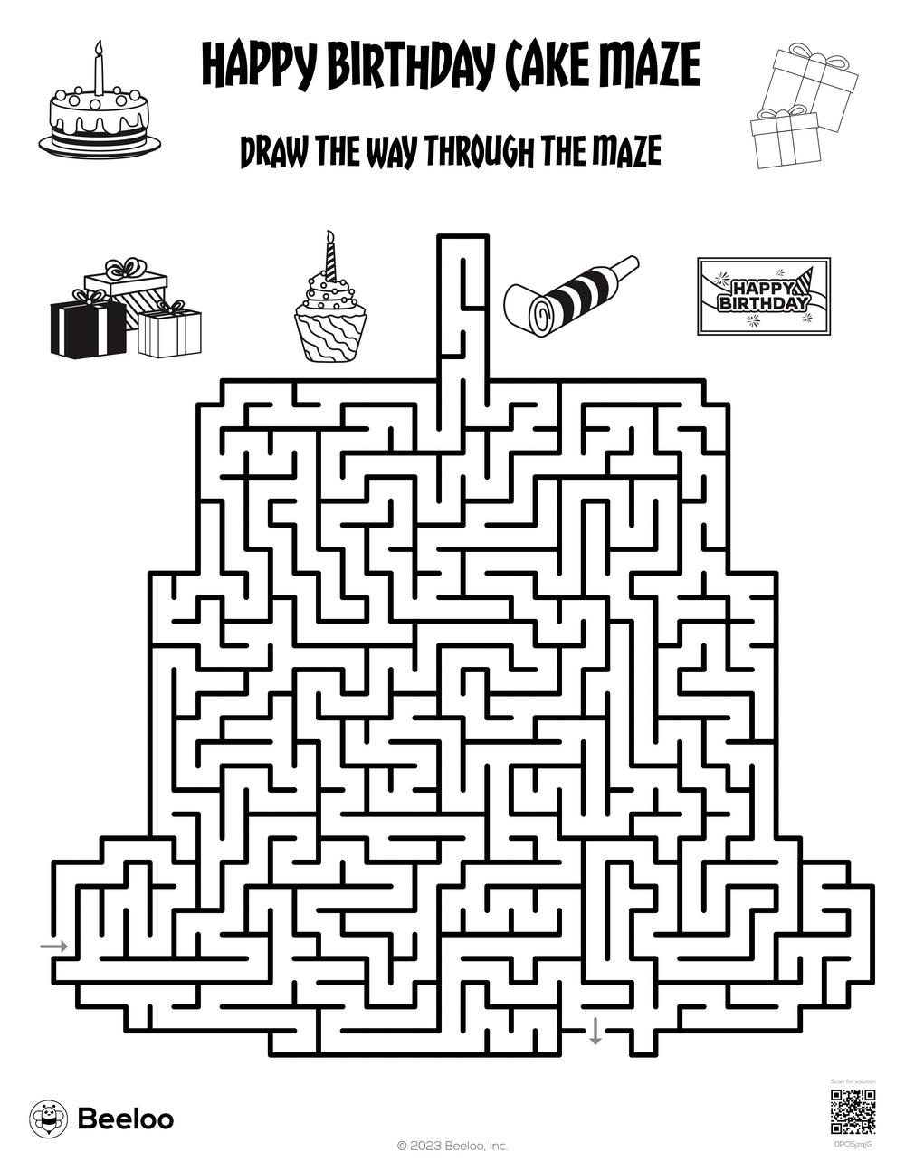 Birthday-Themed Mazes • Beeloo Printable Crafts And Activities For within Free Printable Birthday Maze