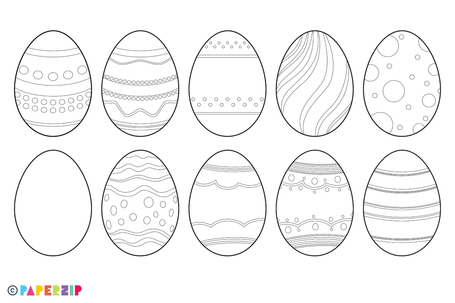Blank Easter Eggs - Paperzip intended for Blank Easter Eggs Printable