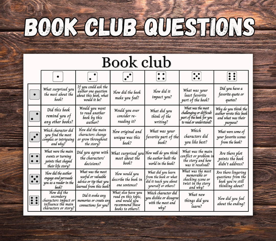Book Club Discussion Questions Printable Bookclub intended for Free Printable Book Club Questions
