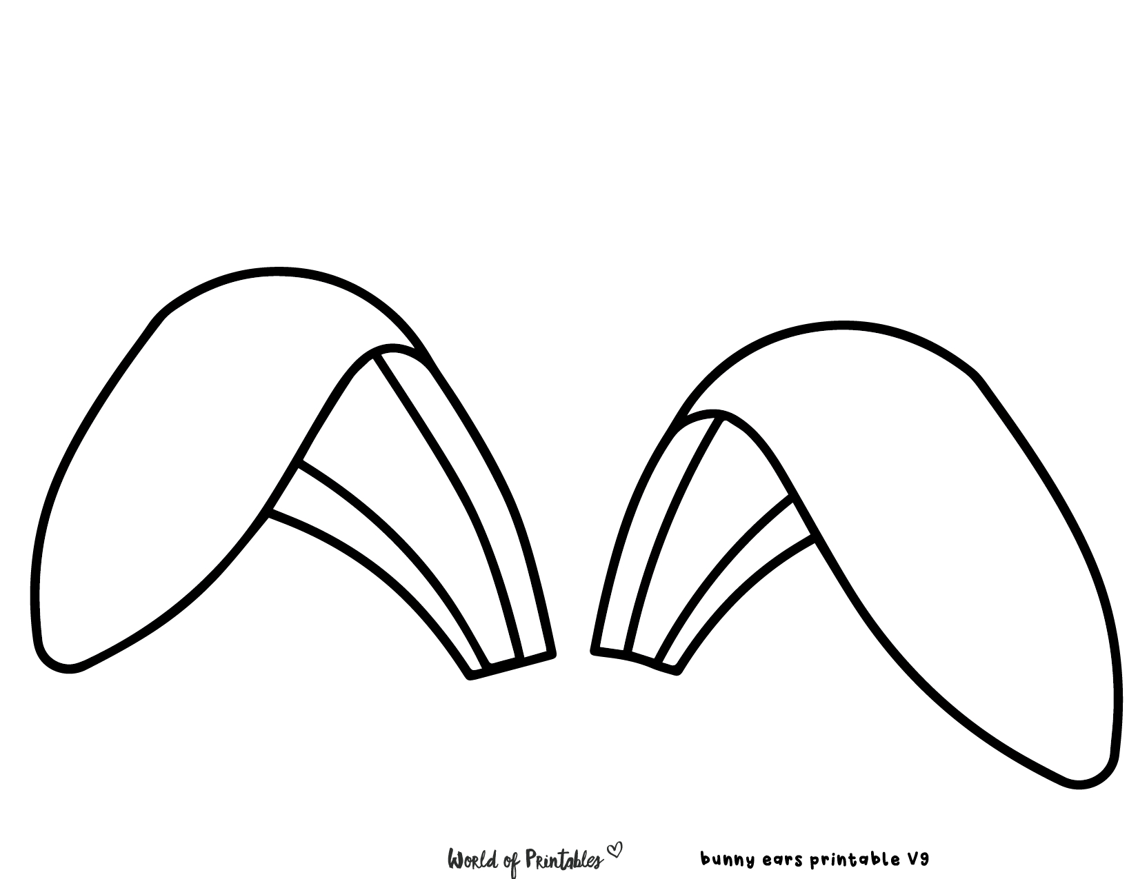 Bunny Ears Template - 30 Printable Bunny Ears Outlines To Cut Out with Easter Bunny Ear Stencil