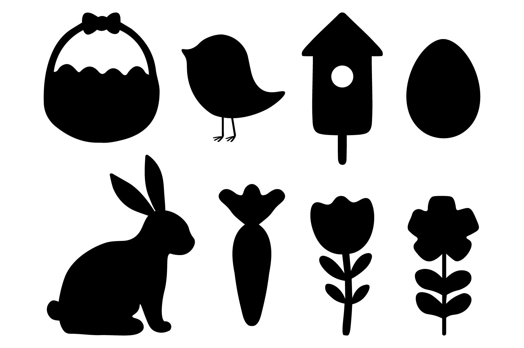 Bunny Silhouette. Easter Silhouette Clipart. Easter Svg regarding Easter Silhouette Stencil