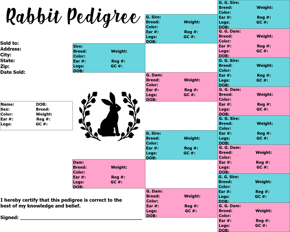 Category: Record Keeping - Hidden Mountain Rabbitry inside Free Printable Rabbit Pedigree Template
