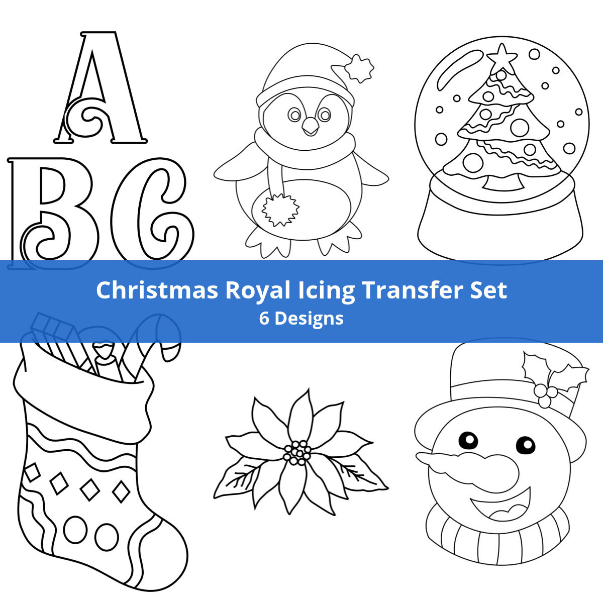 Christmas Royal Icing Transfer Set (6 Designs) | Jh Web Designer regarding Printable Free Royal Icing Transfer Templates Christmas