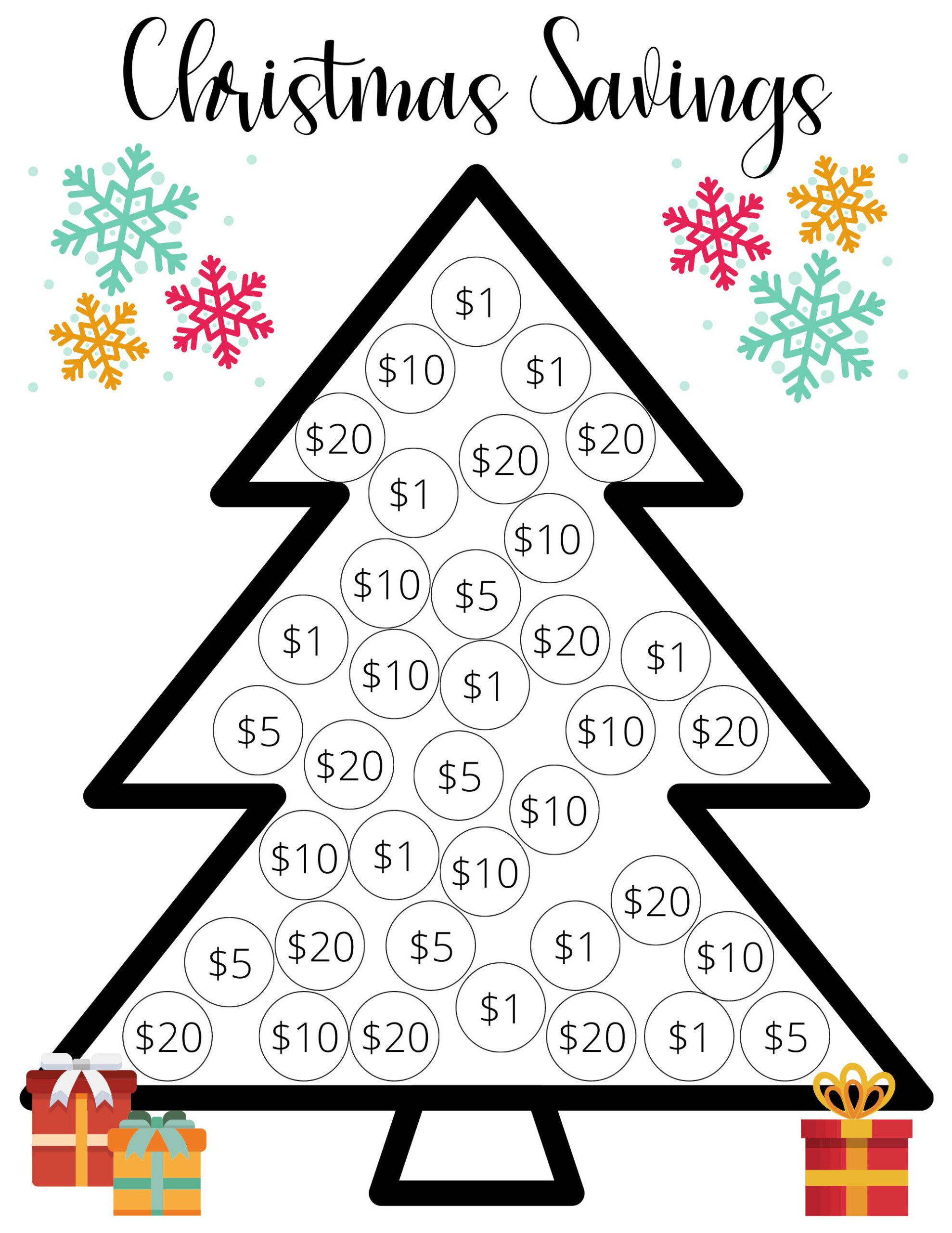 Christmas Saving Challenge inside Christmas Savings Challenge Free Printable
