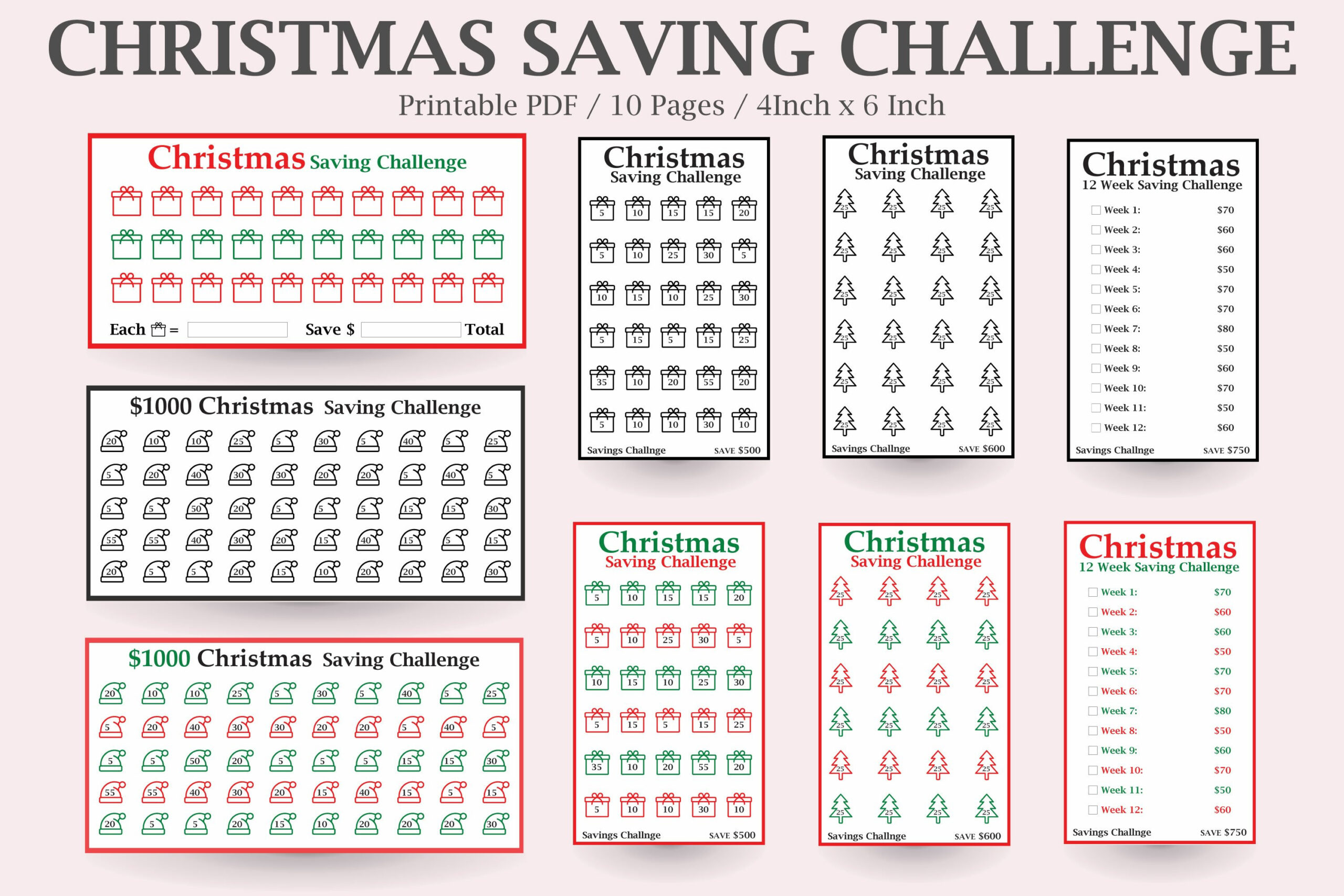 Christmas Savings Challenge,Money Saving Challenge, inside Christmas Savings Challenge Free Printable