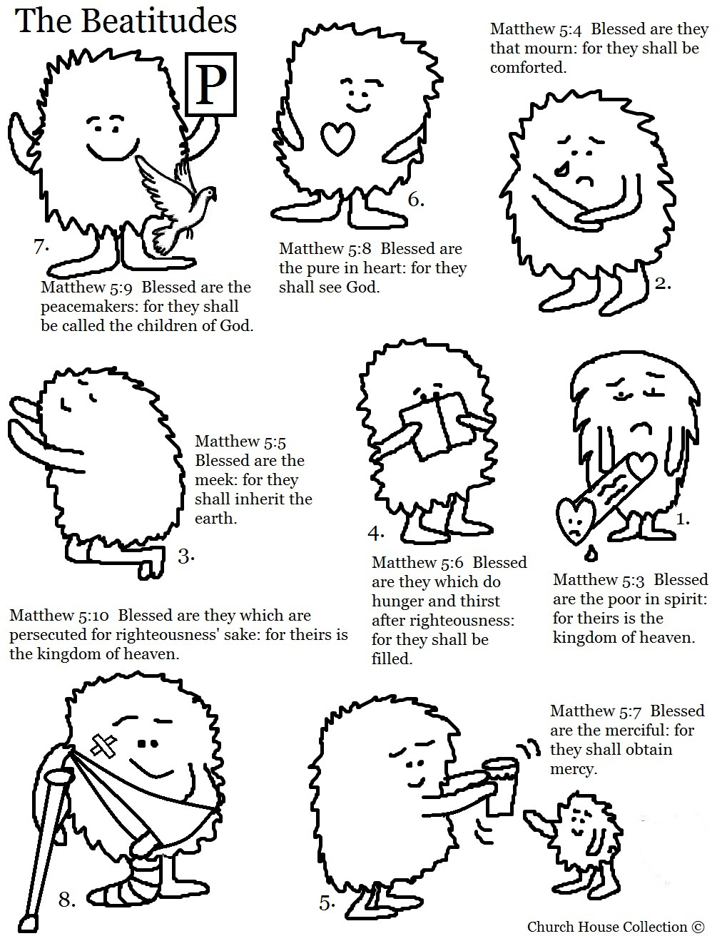 Church House Collection Blog: The Beatitudes Coloring Page regarding Free Printable Beatitudes Coloring Pages
